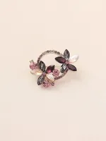 Elegant Shiny Infinity Copper Inlay Zircon Women's Brooches sku image 1