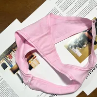 Solid Color Low Waist Thong Panties main image 3