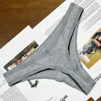 Solid Color Low Waist Thong Panties main image 1