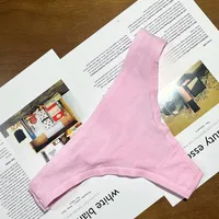 Solid Color Low Waist Thong Panties main image 6