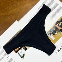 Solid Color Low Waist Thong Panties sku image 4