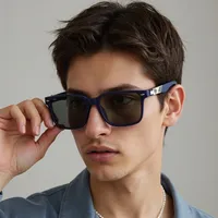 Casual Business Retro Solid Color PC Polarized UV400 Protection Square Full Frame Glasses main image 1