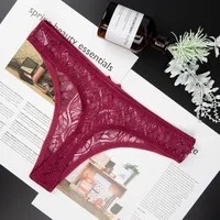 Lace Low Waist Thong Panties main image 2