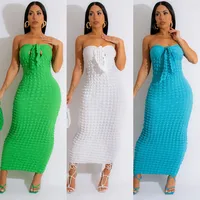 Women's Sheath Dress Elegant Strapless Backless Sleeveless Plaid Maxi Long Dress Holiday Banquet main image video