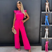 Women's Daily Casual Solid Color Full Length Belt Jumpsuits main image 1