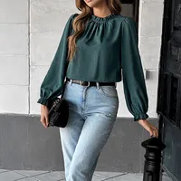 Women's Blouse Long Sleeve Blouses Casual Elegant Solid Color main image 2