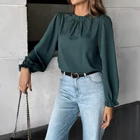 Women's Blouse Long Sleeve Blouses Casual Elegant Solid Color main image 3