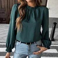 Women's Blouse Long Sleeve Blouses Casual Elegant Solid Color main image 1