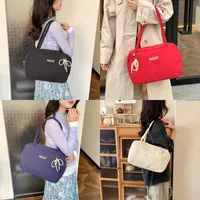 Women's Nylon Vocabulary Words/Name Solid Color Basic Streetwear Square Zipper Shoulder Bag Tote Bag main image 1