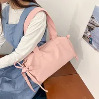 Women's Pu Leather Solid Color Bow Knot Streetwear Square Zipper Shoulder Bag main image 4