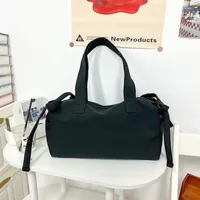 Women's Pu Leather Solid Color Bow Knot Streetwear Square Zipper Shoulder Bag sku image 1