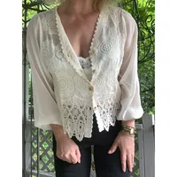 Women's Chiffon Shirt Long Sleeve Blouses Casual Hawaiian Tropical Solid Color main image 2