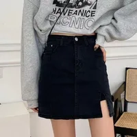 Women's Denim Skirt Casual Pocket Solid Color Above Knee Daily sku image 9