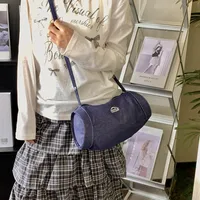 Women's Nylon Vocabulary Words/Name Solid Color Streetwear Cylindrical Zipper Shoulder Bag main image 1
