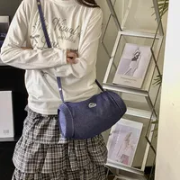 Women's Nylon Vocabulary Words/Name Solid Color Streetwear Cylindrical Zipper Shoulder Bag main image 2