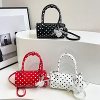 Women's Pu Leather Color Block Polka Dots Streetwear Cylindrical Zipper Shoulder Bag main image 1