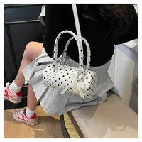 Women's Pu Leather Color Block Polka Dots Streetwear Cylindrical Zipper Shoulder Bag main image 4