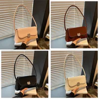 Women's Pu Leather Solid Color Streetwear Square Magnetic Buckle Flip Cover Shoulder Bag main image 1