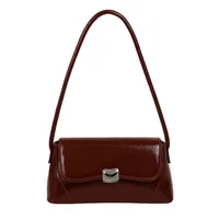 Women's Pu Leather Solid Color Streetwear Square Magnetic Buckle Flip Cover Shoulder Bag sku image 3