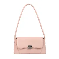 Women's Pu Leather Solid Color Streetwear Square Magnetic Buckle Flip Cover Shoulder Bag sku image 4