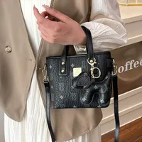 Women's Pu Leather Animal Color Block Argyle Cute Streetwear Square Zipper Shoulder Bag sku image 1