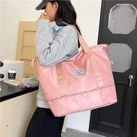 Women's Oxford Cloth Solid Color Classic Style Square Zipper Shoulder Bag Travel Bag main image 5