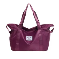 Women's Oxford Cloth Solid Color Classic Style Square Zipper Shoulder Bag Travel Bag sku image 3