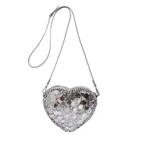 Women's Pu Leather Heart Shape Streetwear Sequins Heart-shaped Zipper Shoulder Bag sku image 1