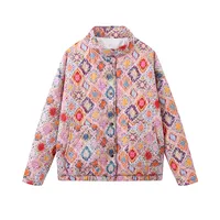Women's Casual Geometric Argyle Single Breasted Coat main image 5
