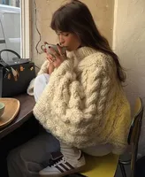 Women's Sweater Long Sleeve Sweaters & Cardigans Romantic Solid Color main image 1