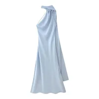 Women's Sheath Dress Casual Elegant Halter Neck Sleeveless Solid Color Maxi Long Dress Holiday Travel Daily main image 8