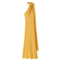 Women's Sheath Dress Casual Elegant Halter Neck Sleeveless Solid Color Maxi Long Dress Holiday Travel Daily main image 7