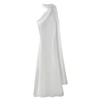 Women's Sheath Dress Casual Elegant Halter Neck Sleeveless Solid Color Maxi Long Dress Holiday Travel Daily main image 6