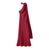 Women's Sheath Dress Casual Elegant Halter Neck Sleeveless Solid Color Maxi Long Dress Holiday Travel Daily main image 5