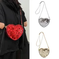 Women's Pu Leather Heart Shape Streetwear Sequins Heart-shaped Zipper Shoulder Bag main image 1