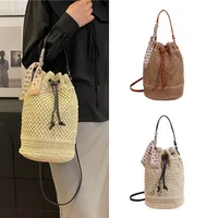 Women's Braid Solid Color Vacation Streetwear Cylindrical String Shoulder Bag main image 1