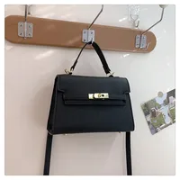Women's Pu Leather Solid Color Streetwear Square Flip Cover Lock Clasp Shoulder Bag sku image 1