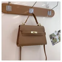 Women's Pu Leather Solid Color Streetwear Square Flip Cover Lock Clasp Shoulder Bag sku image 4
