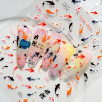 IG Style Casual Cute Lotus Fish Carp Nail Stickers Nail Decoration Accessories main image 5