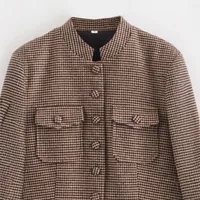 Women's Streetwear Houndstooth Coat Jacket main image 3