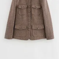 Women's Streetwear Houndstooth Coat Jacket main image 4