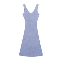 Women's Tank Dress Streetwear V Neck Sleeveless Solid Color Maxi Long Dress Daily Street main image 3