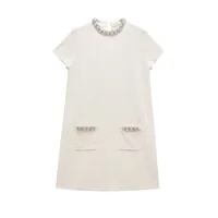 Women's T Shirt Dress Elegant Round Neck Short Sleeve Solid Color Above Knee Holiday Banquet Daily main image 2