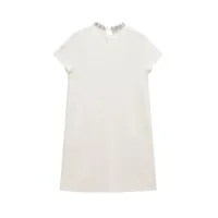 Women's T Shirt Dress Elegant Round Neck Short Sleeve Solid Color Above Knee Holiday Banquet Daily main image 3