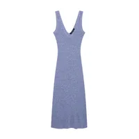 Women's Tank Dress Streetwear V Neck Sleeveless Solid Color Maxi Long Dress Daily Street sku image 3