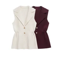 Women's Sleeveless Blazers Streetwear Solid Color main image 3