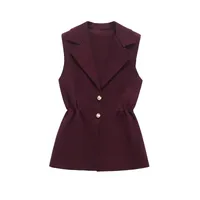 Women's Sleeveless Blazers Streetwear Solid Color main image 4