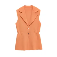 Women's Sleeveless Blazers Streetwear Solid Color main image 6