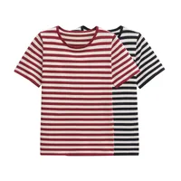 Women's T-shirt Short Sleeve T-Shirts Casual Style Classic Style Stripe main image 2