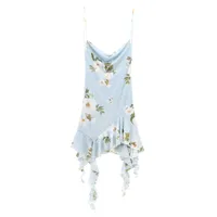 Women's Strap Dress Elegant Strap Sleeveless Leaf Flower Asymmetrical Dress Holiday Travel Beach main image 3